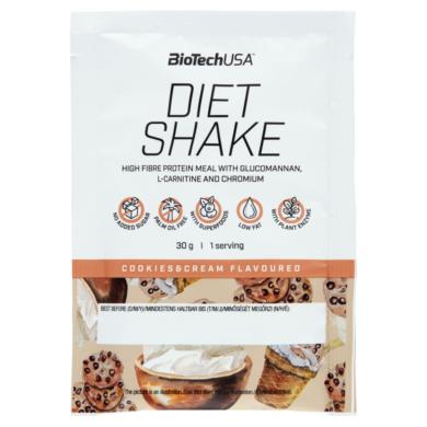 BioTechUSA Diet Shake Cookies & Cream ízű tejsavófehérje italpor édesítőszerrel