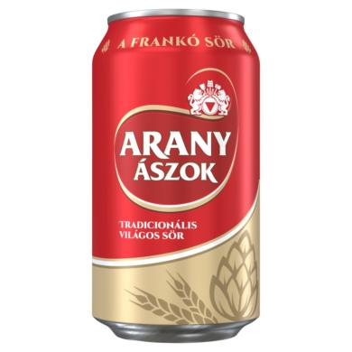 Arany Ászok világos sör 4,3%, + 50 ft betétdíj, 0,33 L