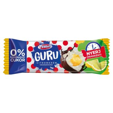 Pöttyös Guru 0% túródesszert kakaós étbevonattal, citromos krémtöltelékkel