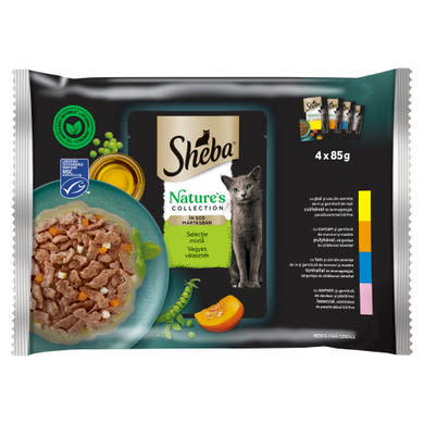 Sheba Nature's Collection Vegyes választék teljes értékű nedves eledel felnőtt macskáknak 4 x 85 g