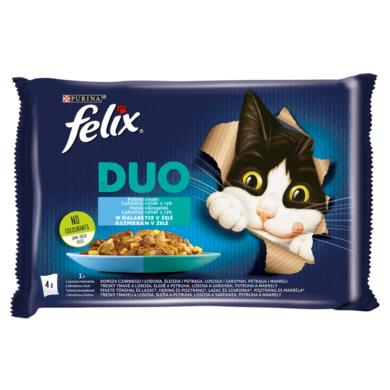Felix Fantastic Duo Halas Válogatás aszpikban nedves macskaeledel 4 x