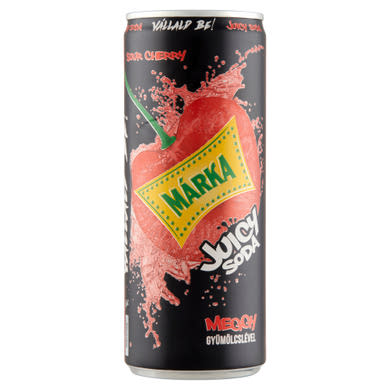 Márka Juicy Soda meggy szénsavas üdítőital cukorral és édesítőszerekkel