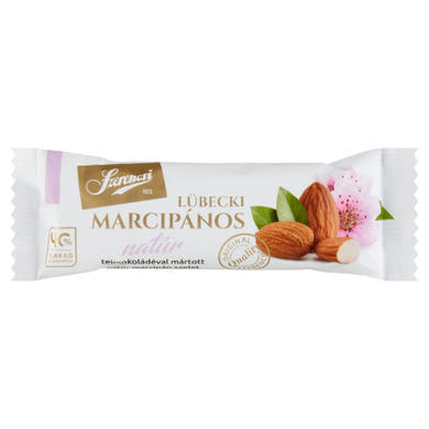 Szerencsi Lübecki Marcipános tejcsokoládéval mártott natúr marcipán szelet