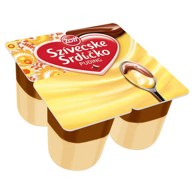 Zott Szívecske vaníliaízű puding kakaós öntettel 4 x