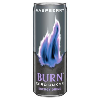 Burn Raspberry zéró cukor szénsavas málna ízű ital koffeinnel, inozitollal, B-vitaminokkal
