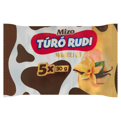Mizo Túró Rudi madártej ízű krémmel töltött túródesszert, fehér bevonattal 5 x  (150 g)