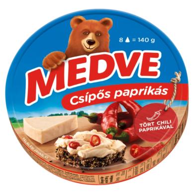Medve csípős paprikás kenhető, félzsíros ömlesztett sajt 8 x 17,5 g