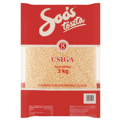 Soós csiga 8 tojásos száraztészta