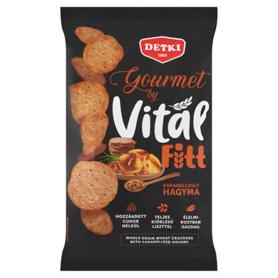 Detki Gourmet by Vital Fitt teljes kiőrlésű kréker karamellizált hagymás fűszerkeverékkel