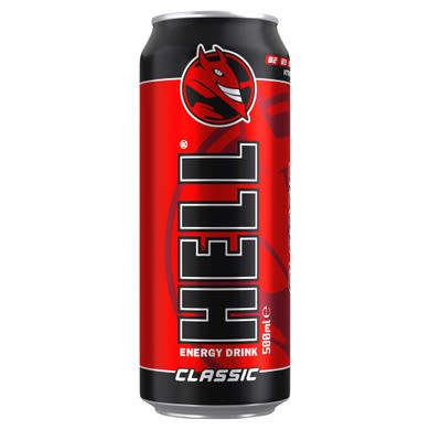 HELL CLASSIC tuttifruttiízű, koffeintartalmú, vitaminozott, szénsavas, alkoholmentes ital