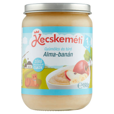 Kecskeméti BIO gyümölcs és túró alma-banán bébidesszert 7 hónapos kortól