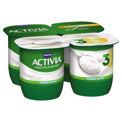Danone Activia élőflórás, krémes natúr joghurt 4 x