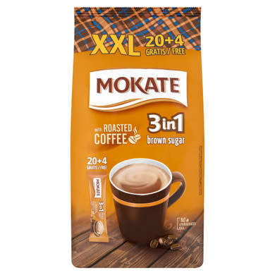 Mokate 3in1 XXL azonnal oldódó kávéspecialitás barna cukorral 24 db 408 g