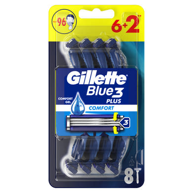 Gillette Blue3 Comfort Eldobható Férfi Borotva, 6+2 Darab