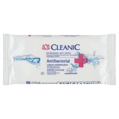 Cleanic Antibacterial nedvesített frissítő törlőkendő
