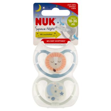 Nuk Space Night szilikon altatócumi, 18-36 hónapos korig, fiú