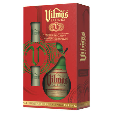 Vilmos Pálinka körteágyon érlelt vegyes gyümölcspálinka 37,5% 0,7 l + 2 db pohár díszdobozban
