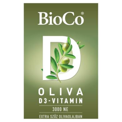 BioCo Oliva D3-vitamin 3000 NE étrend-kiegészítő lágyzselatin kapszula 60 x 0,26 g (15,6 g)