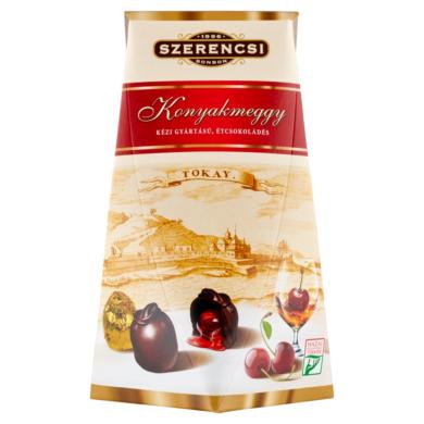 Szerencsi kézi gyártású, étcsokoládés konyakmeggy