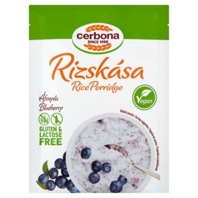 Cerbona Vegan gluténmentes, laktózmentes áfonyás rizskása