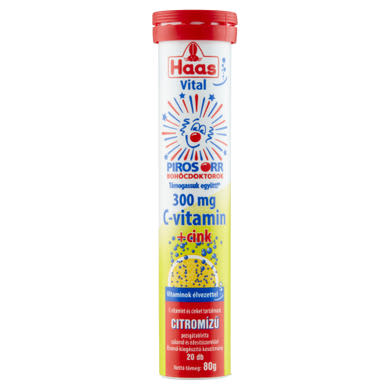 Haas Vital 300 mg C-vitamin + Cink citromízű étrend-kiegészítő pezsgőtabletta