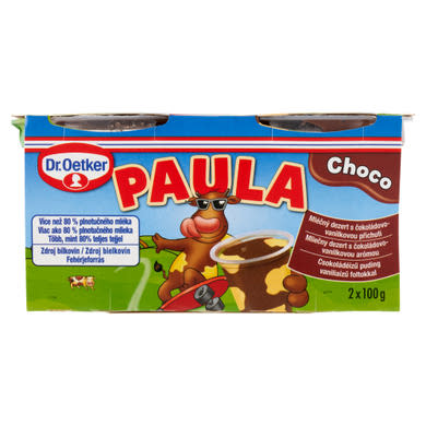 Dr. Oetker Paula csokoládéízű puding vaníliaízű foltokkal 2 x  (200 g)