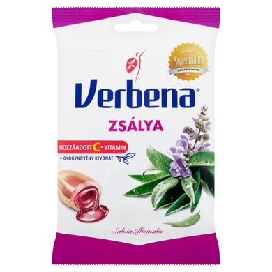 Verbena töltött keménycukorka zsályakivonattal, mézzel és C vitaminnal