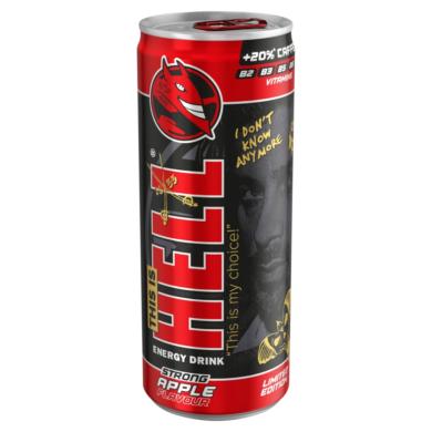 HELL Strong Apple alma- és tuttifruttiízű, koffeintartalmú, szénsavas energiaital