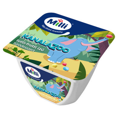 Milli Kanalazoo túródesszert tutti-frutti ízű,