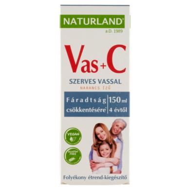 Naturland Vas+C folyékony étrend-kiegészítő készítmény narancs ízű