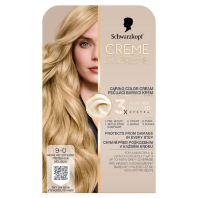 Schwarzkopf Creme Supreme tartós hajfesték /9-0 Természetes nagyon világosszőke - 1 db