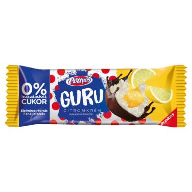 Pöttyös Guru 0% túródesszert kakaós étbevonattal, citromos krémtöltelékkel