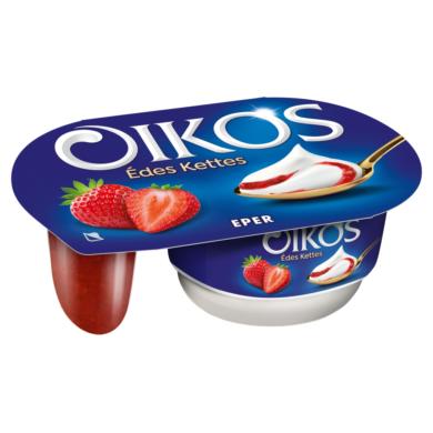 Danone Oikos Édes Kettes élőflórás édesített joghurt eperszósszal