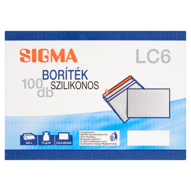 Sigma szilikonos boríték LC6 100 db