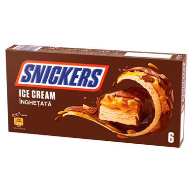Snickers földimogyorós-karamellás tejjégkrém szelet kakaós bevonattal 6 x 50,3 ml (301,8 ml)