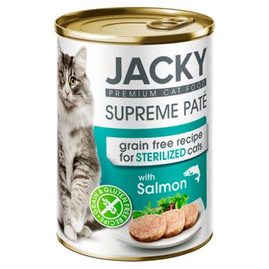 Jacky lazacban gazdag pástétom teljes értékű állateledel ivartalanított macskák számára