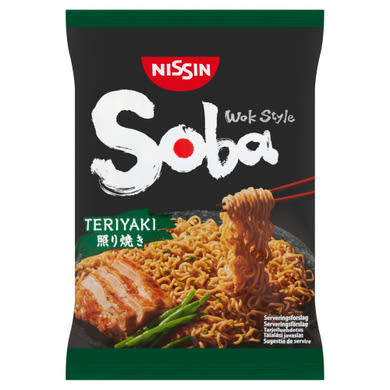 Nissin Soba Wok Style instant tészta búzalisztből teriyaki ízesítő szósszal
