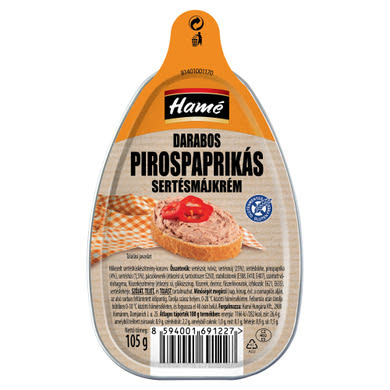Hamé darabos pirospaprikás sertésmájkrém