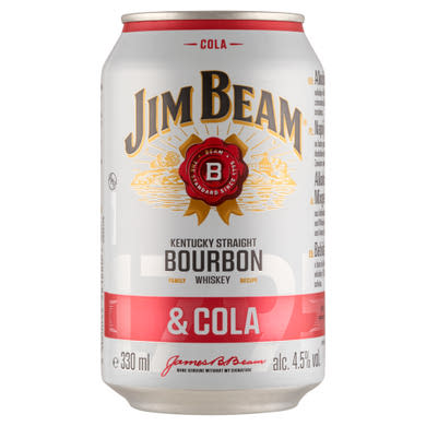 Jim Beam Bourbon Whiskey & Cola alkoholos üdítőital 4,5%