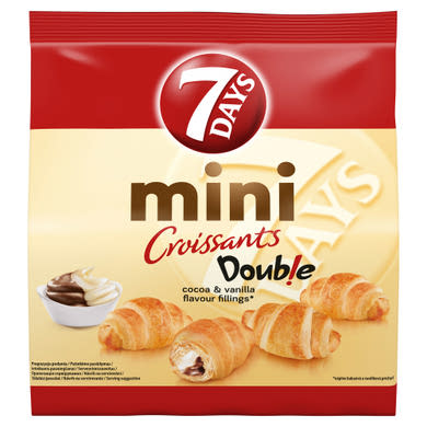 7DAYS Mini Croissant kakaós töltelékkel és vaníliaízű töltelékkel
