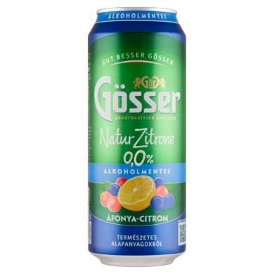 Gösser Natur Zitrone áfonya-citrom ízű alkoholmentes sörital 0,0%