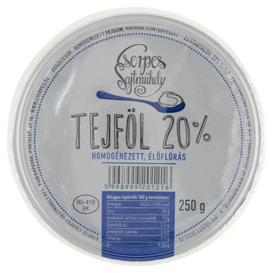 Cserpes Sajtműhely tejföl 20%