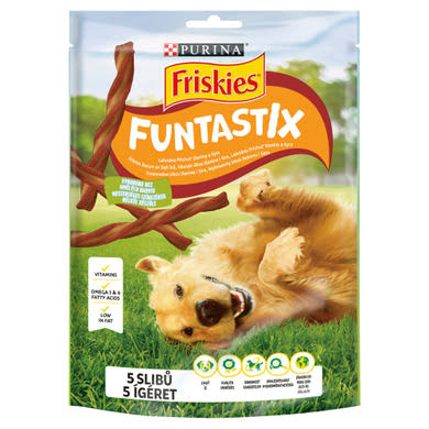 Friskies Funtastix bacon és sajt ízesítésű kiegészítő állateledel felnőtt kutyák számára