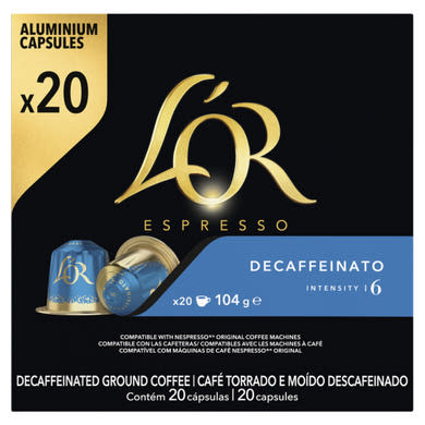 L'OR Espresso Decaffeinato koffeinmentes őrölt-pörkölt kávé kapszulában 20 db