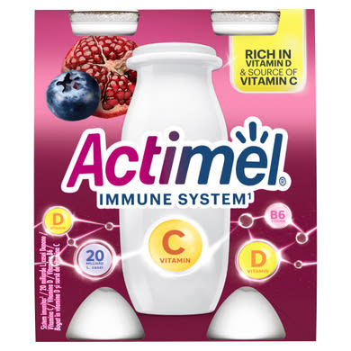 Danone Actimel zsírszegény, élőflórás gránátalma-áfonyaízű joghurtital 4 x