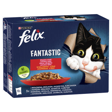 Felix Fantastic Házias Válogatás aszpikban nedves macskaeledel 12 x