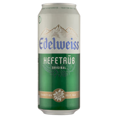 Edelweiss Hefetrüb világos dobozos sör, + betétdíj, 0,5 L