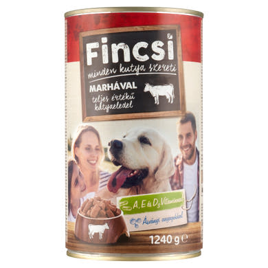 Fincsi teljes értékű állateledel felnőtt kutyák számára marhával