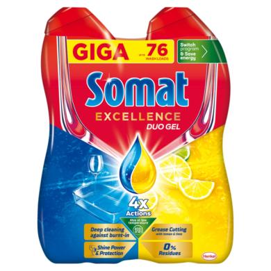 Somat Excellence Duo Gel gépi mosogatószer gél 76 mosogatás 2 x