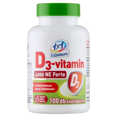 1x1 Vitamin D3-vitamin 4000 NE Forte lime ízű étrend-kiegészítő rágótabletta 100 x 0,6 g (60 g)